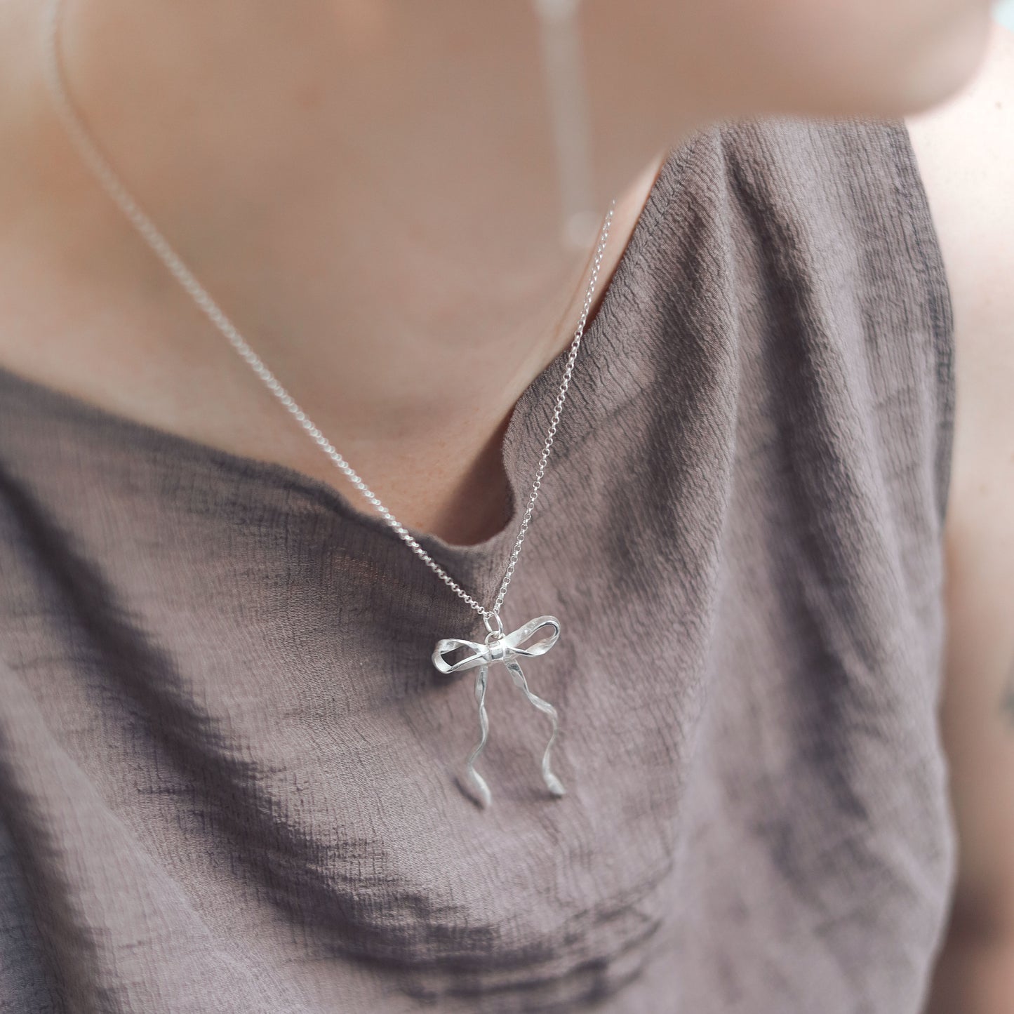 Sterling Silver Ribbon Pendant