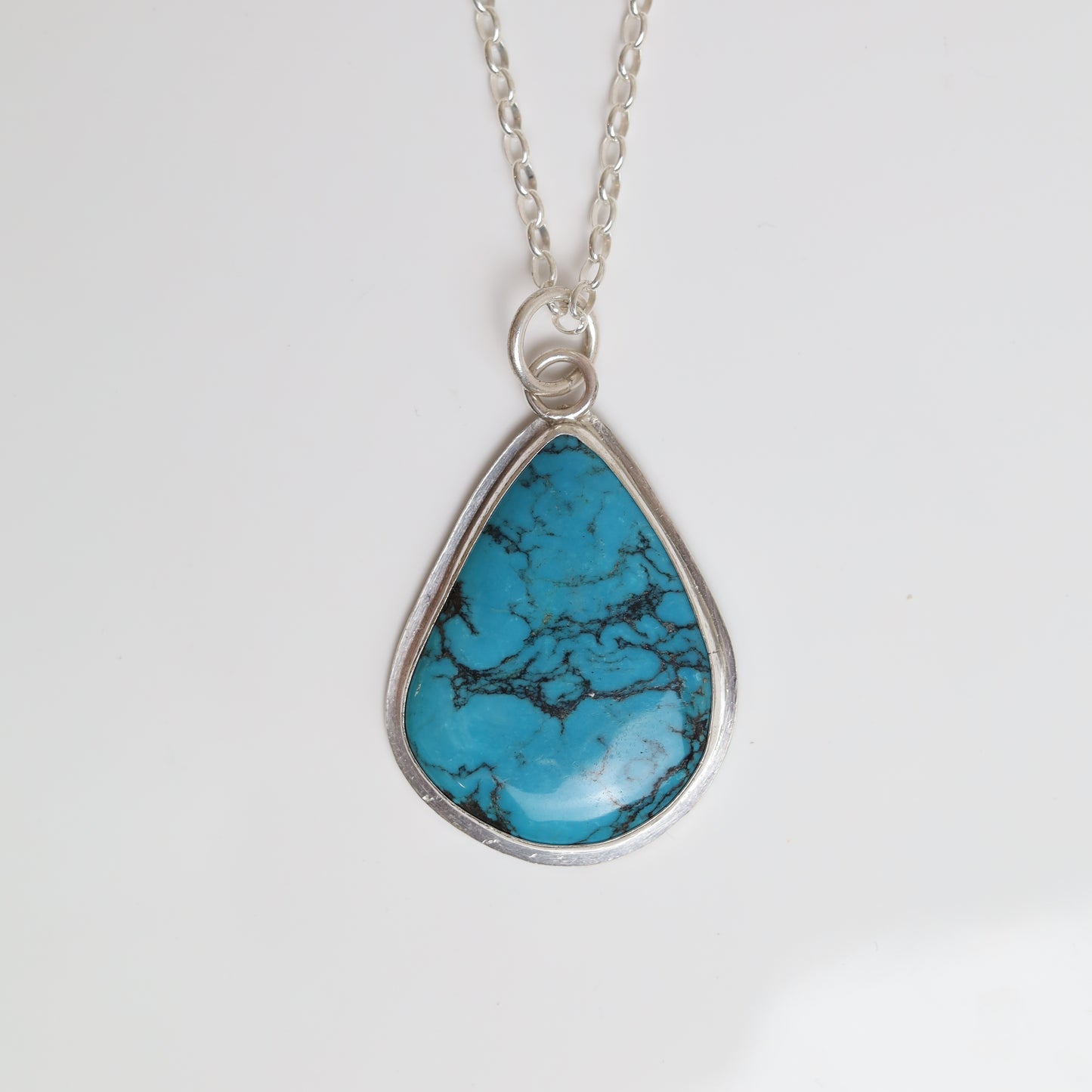 Sterling Silver Organic Turquoise Pendant